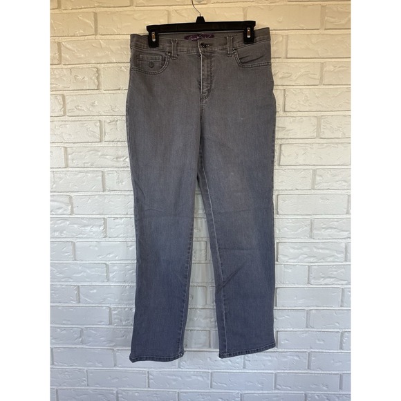 Gloria Vanderbilt Denim - Gloria Vanderbilt Gray‎ Straight Leg Jeans Women's Size 8 Embroidered Pockets
